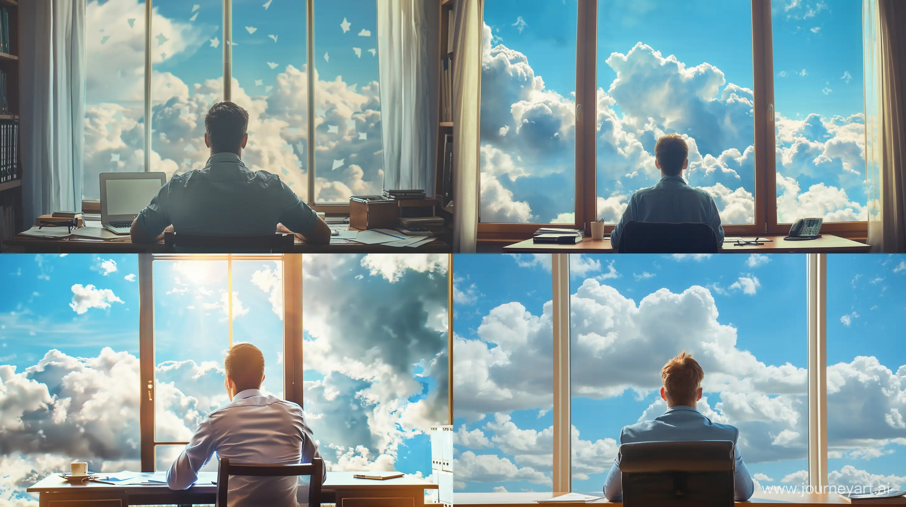 Productive-Man-Working-at-Desk-with-Sky-View