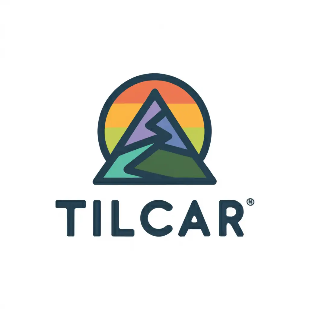 a logo design,with the text "Tilcar", main symbol:colorfull mountains. make the letter A in the shape of a mountain,Moderate,be used in Restaurant industry,clear background