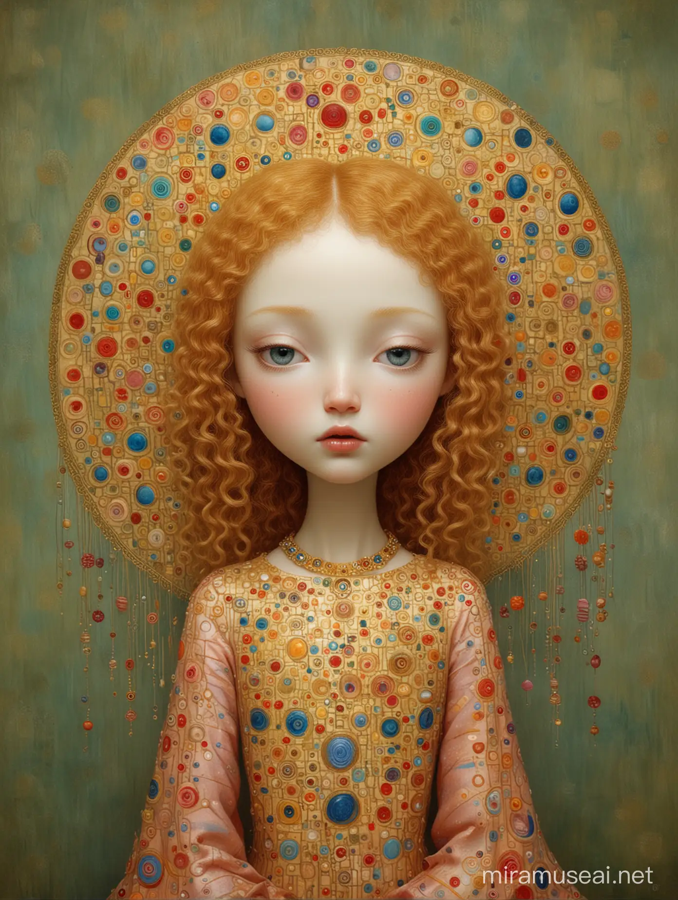 Intricate Symmetrical Beauty KlimtInspired Nicoletta Ceccoli Art with Glowing Colors