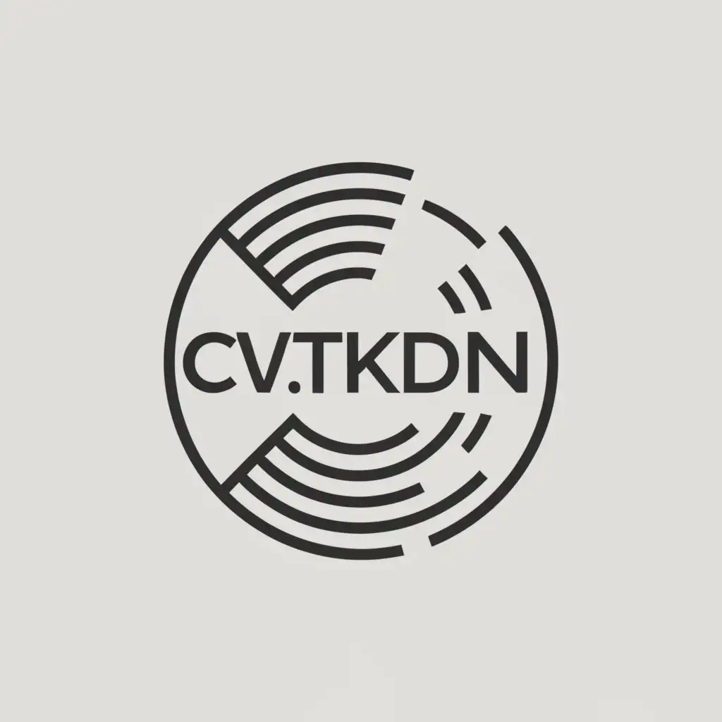 a logo design,with the text "CV. TKDN", main symbol:Circle,Minimalistic,clear background