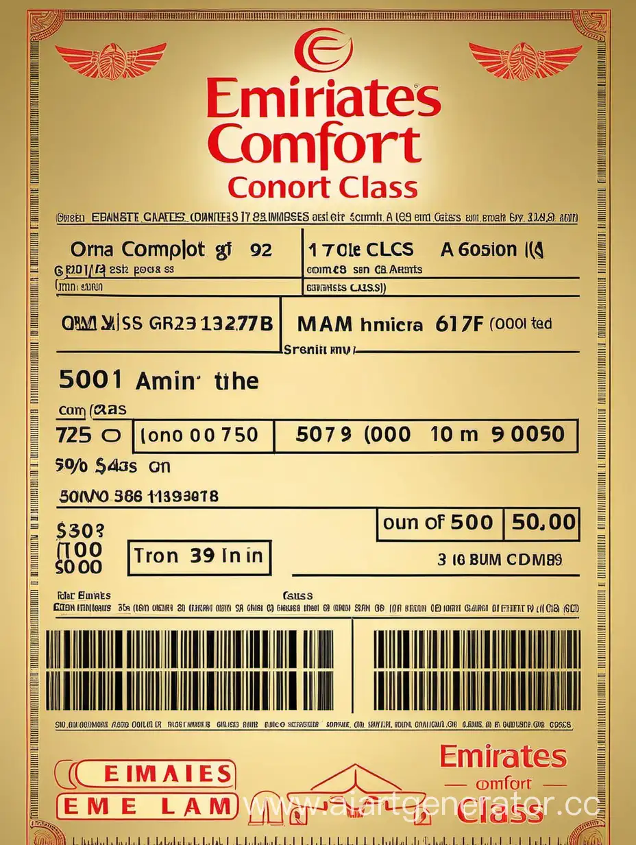 Билет Emirates комфорт класса