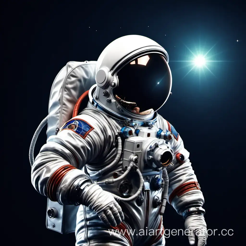 the cosmonaut in the spacesuit