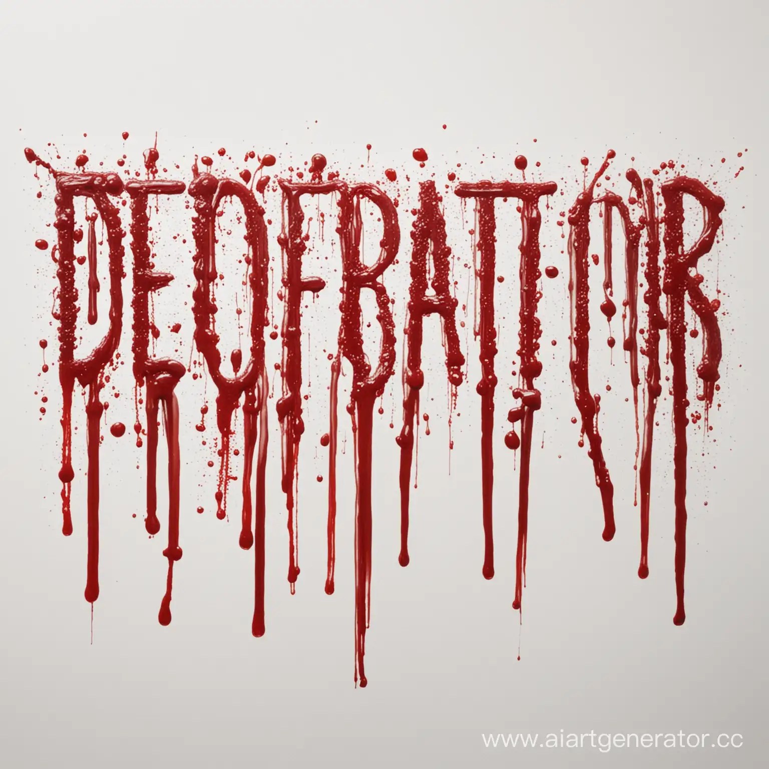 Bloody-Word-DEFLORATOR-on-White-Background