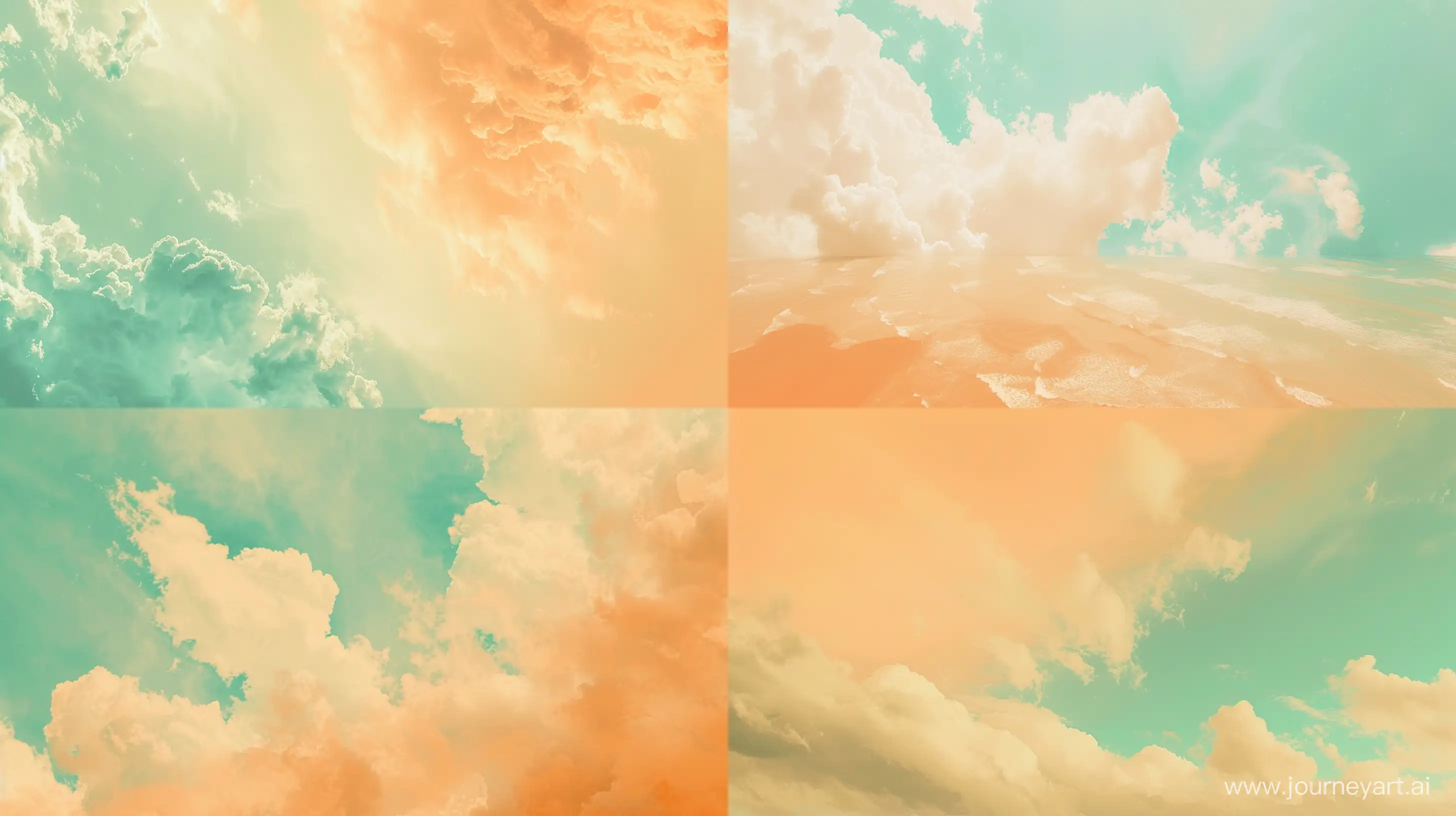 the sky is showing saline and turquoise color, in the style of hyper-realistic details, light orange and beige --ar 16:9 --v 6.0 --s 50 --style raw