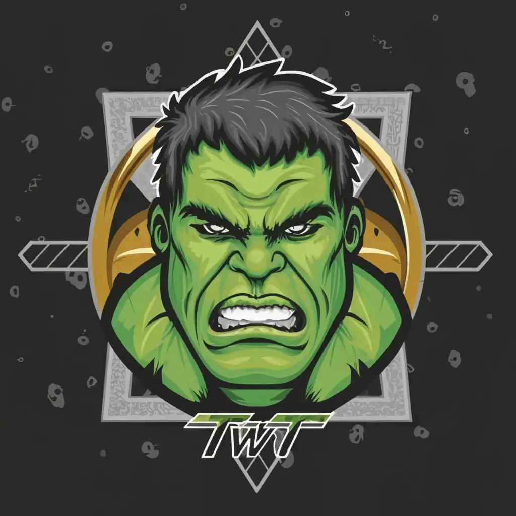 logo, HULK, with the text "TWT", typography