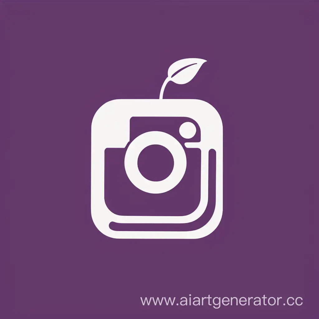 Логотип инстаграма с вишней в тёмно-фиолетовом цвете