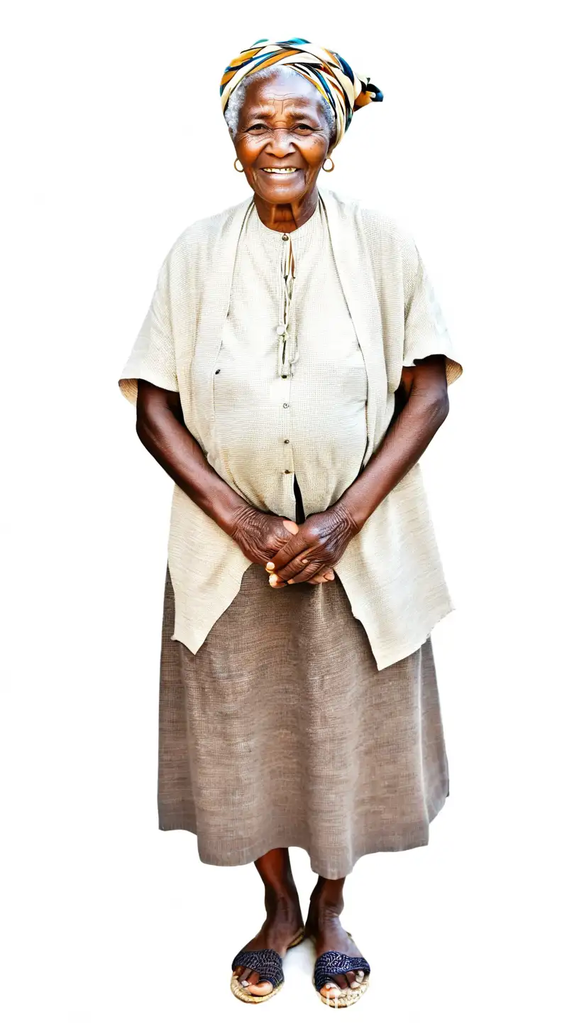 Portrait of Wise Elderly African Woman with Graceful Dignity