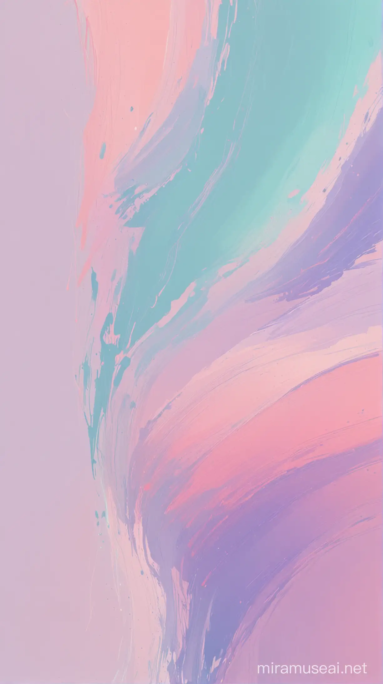 Abstract Painterly Artwork with Pastel Colors and Expressive Strokes