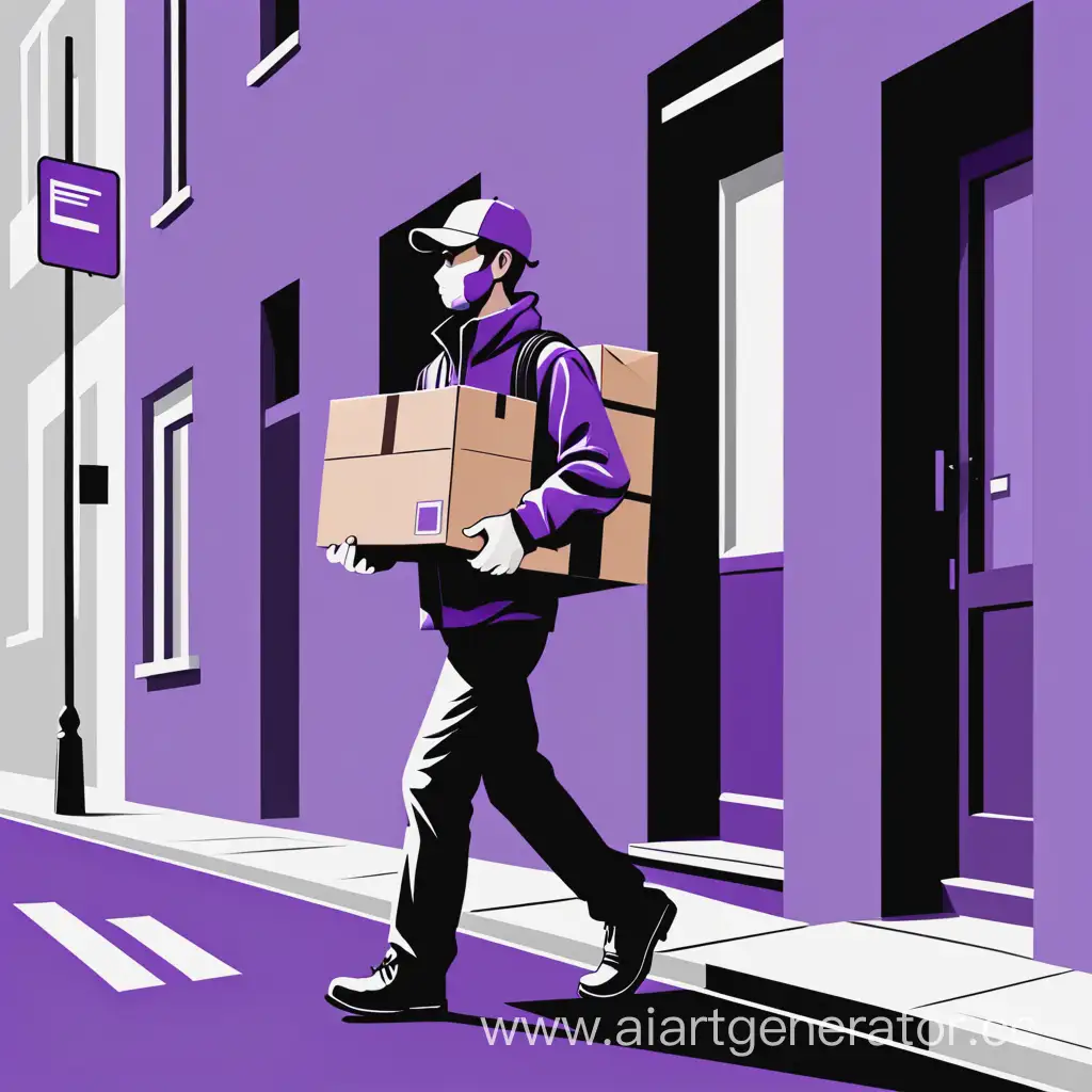 Urban-Courier-Walking-with-Package-in-Hand-Vector-Graphics