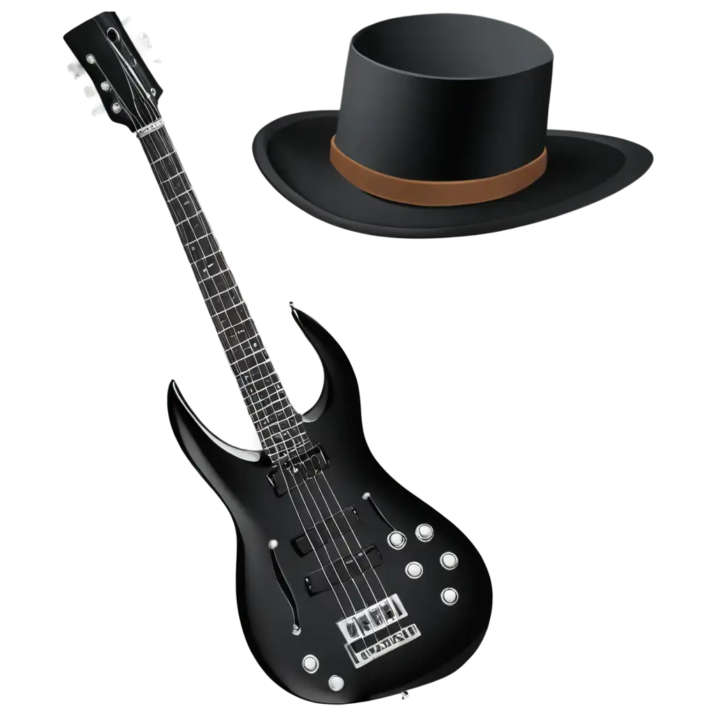 Stylistic-PNG-Illustration-Guitar-Hat-and-Leather-Boot