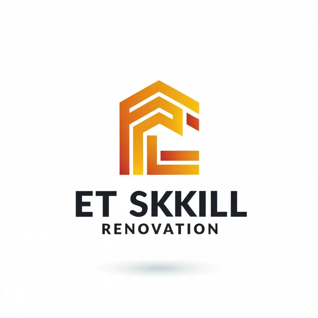a logo design,with the text "ET SKILL RENOVATION", main symbol:HOME,Moderate,be used in Construction industry,clear background