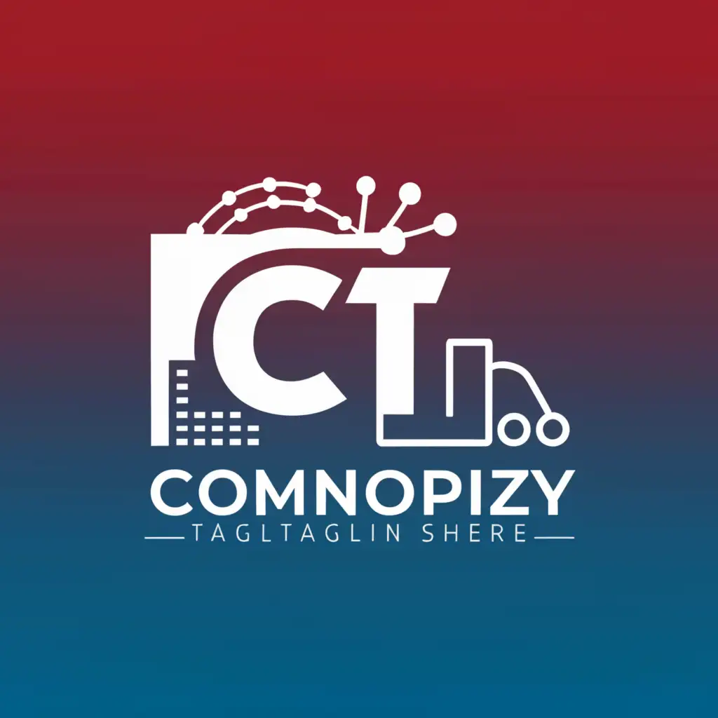 a logo design, with the text 'CT', main symbol:Truck, ship, logistic, control tower, monitor, complex, to be used in Technology industry, brazil background