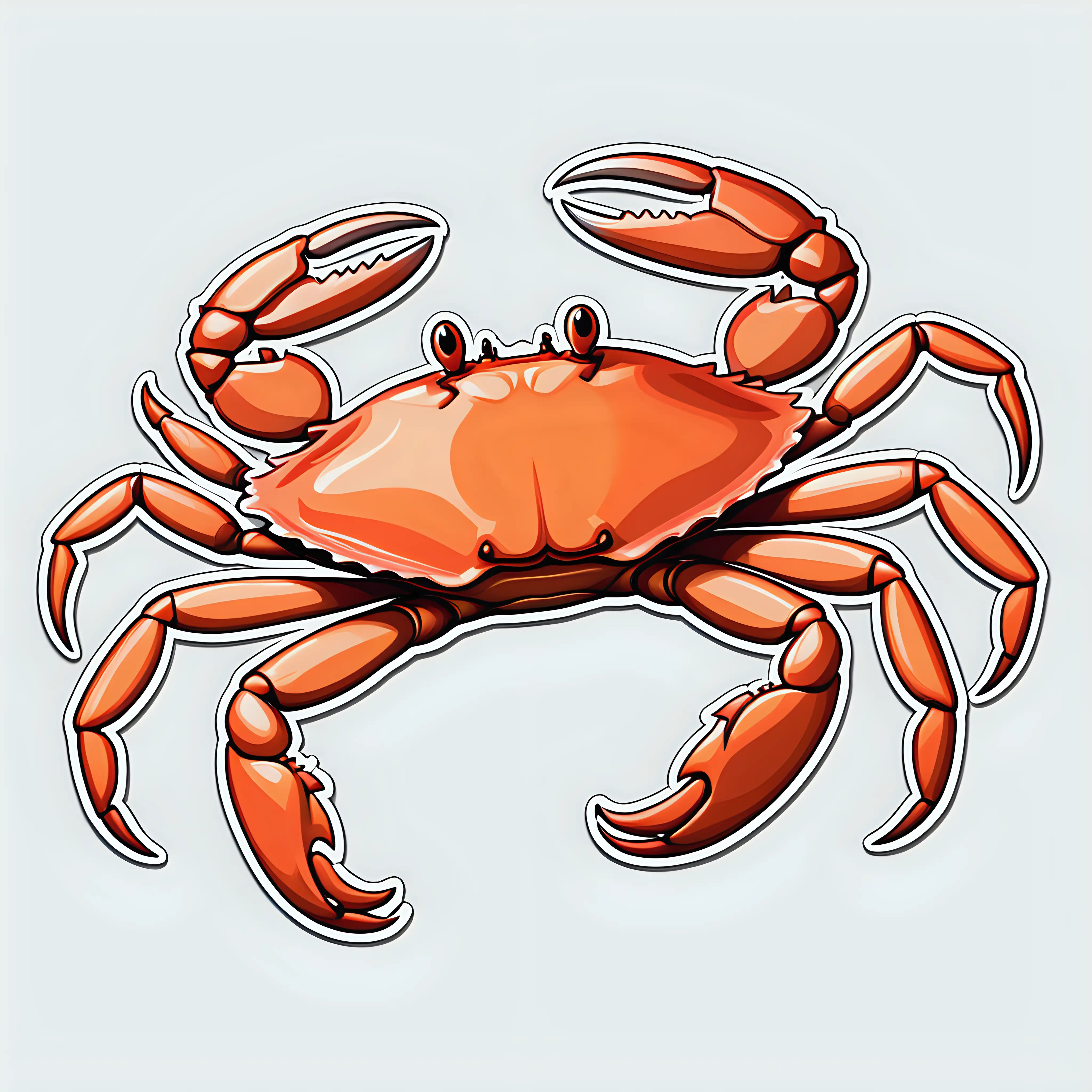 Raw Style Crab Full Body Vector Art Sticker on White Background