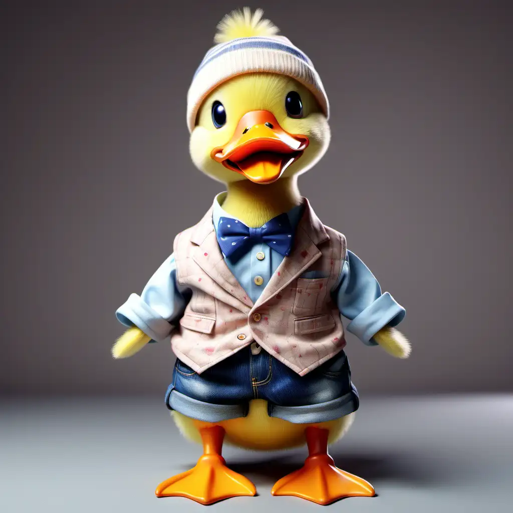 Quirky Duck Dressed in Playful Attire