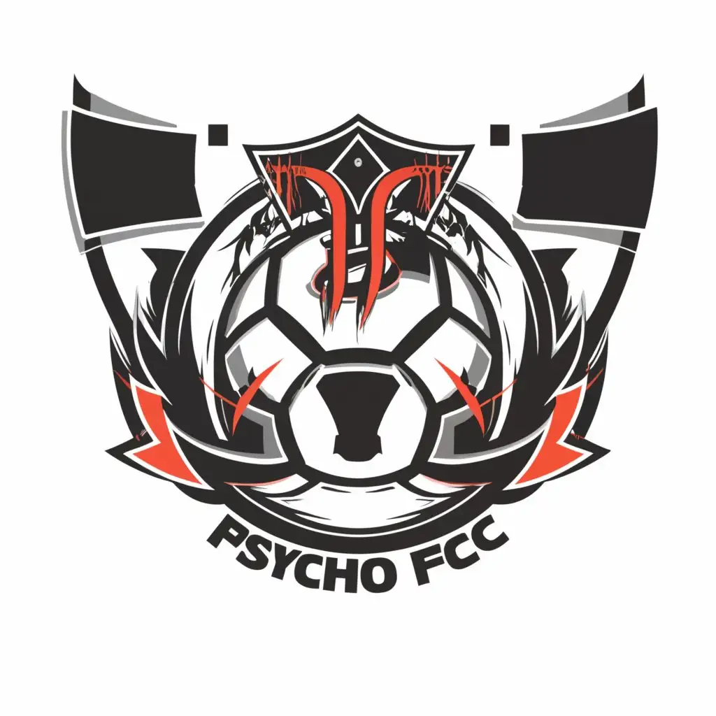 a logo design,with the text "Psycho FC", main symbol:football club,Moderate,clear background