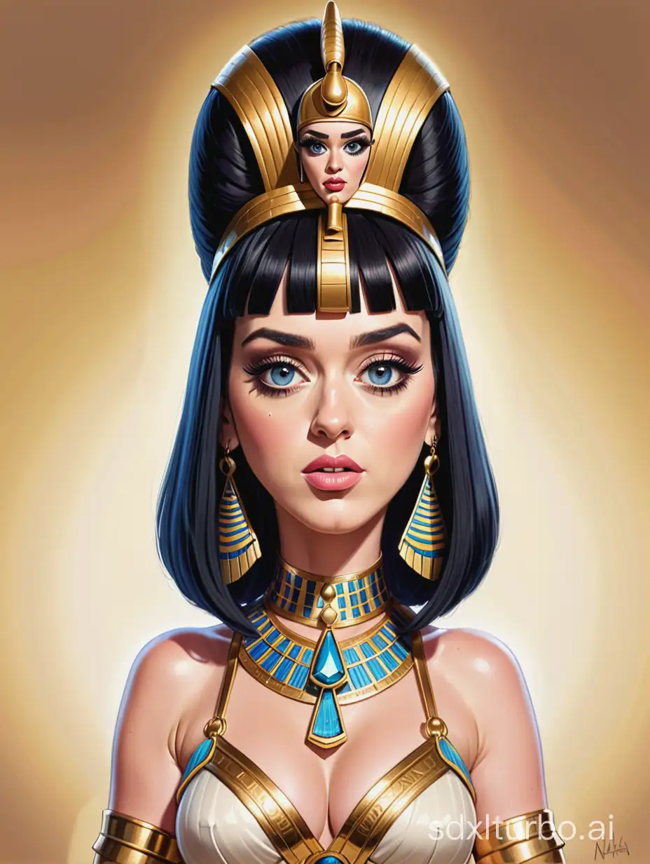 Caricature of Katy Perry  Dressed Like Cleopatra