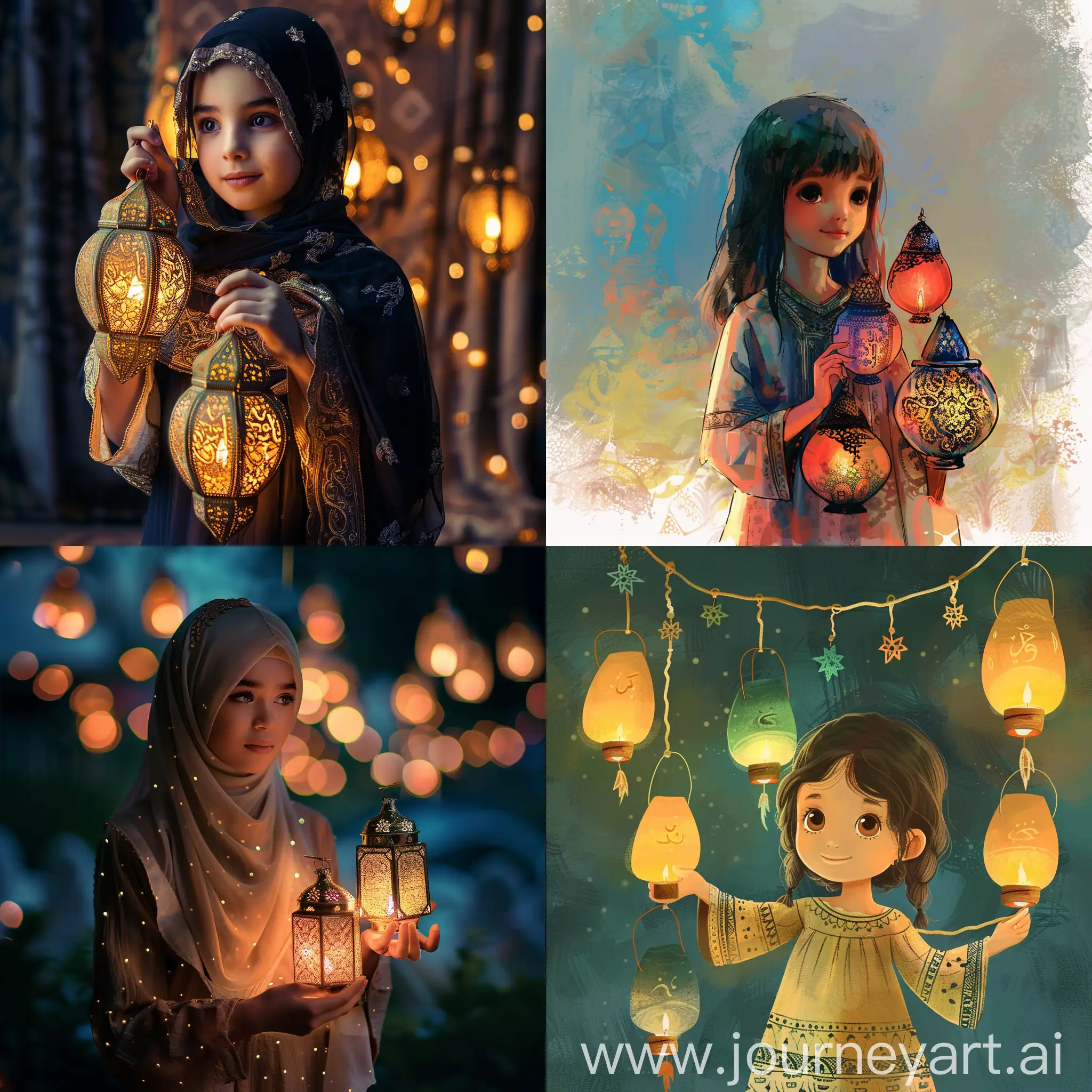 Girl-Holding-Ramadan-Lanterns