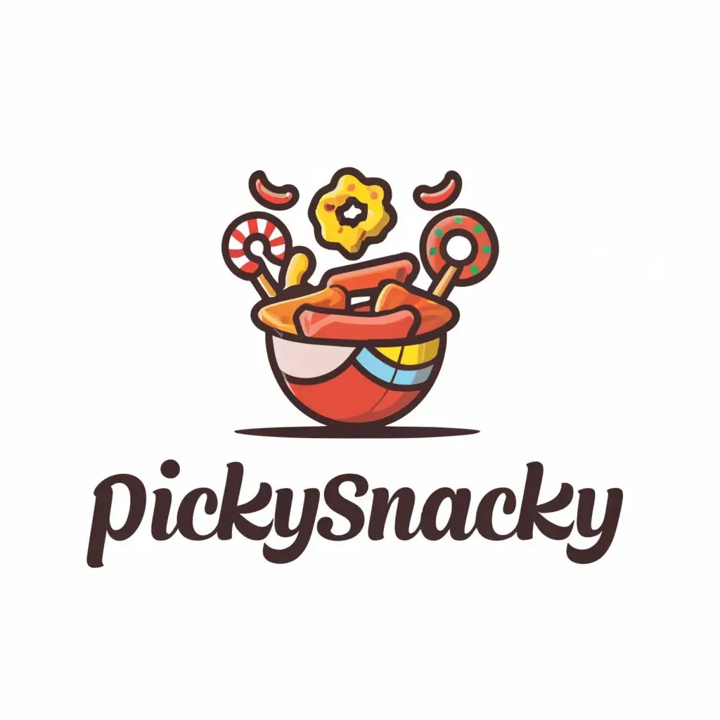 a logo design,with the text "pickysnacky", main symbol:snack,Moderate,be used in Restaurant industry,clear background