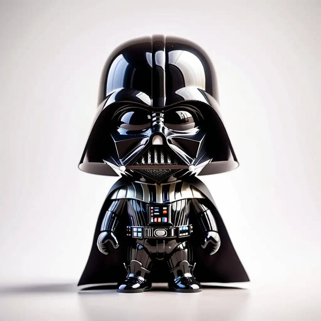 Humorous Caricature of Darth Vader in Star Wars with Small Body and Big Head