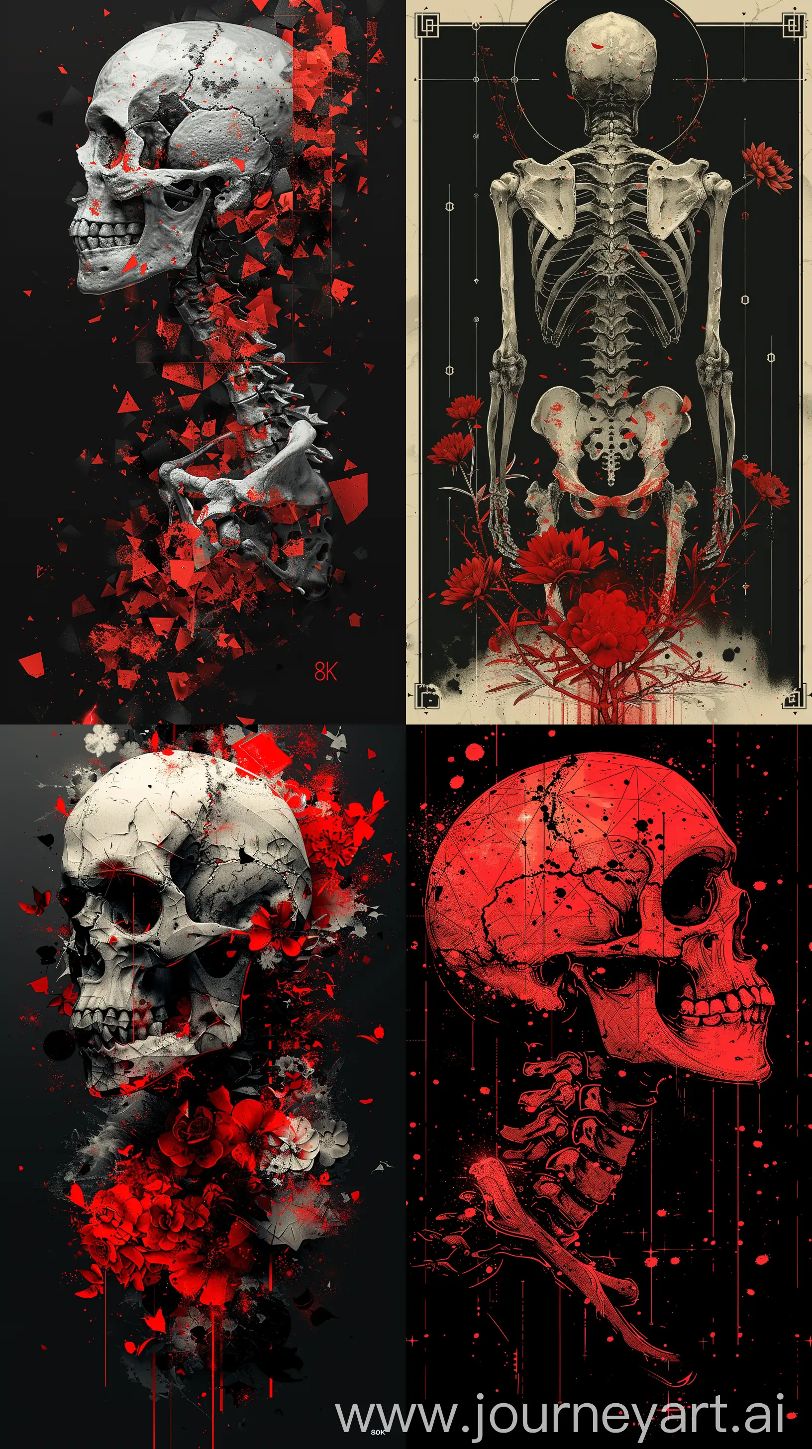 Ethereal-Geometric-Skeleton-Art-in-Vivid-Red-and-Black