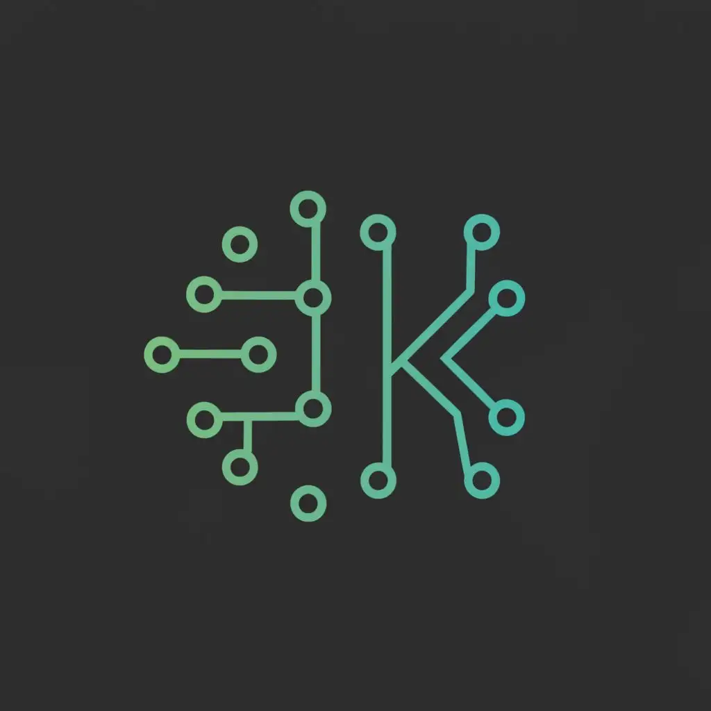 a logo design,with the text "DK", main symbol:Microchip
electronics
circuit,Minimalistic,be used in Technology industry,clear background