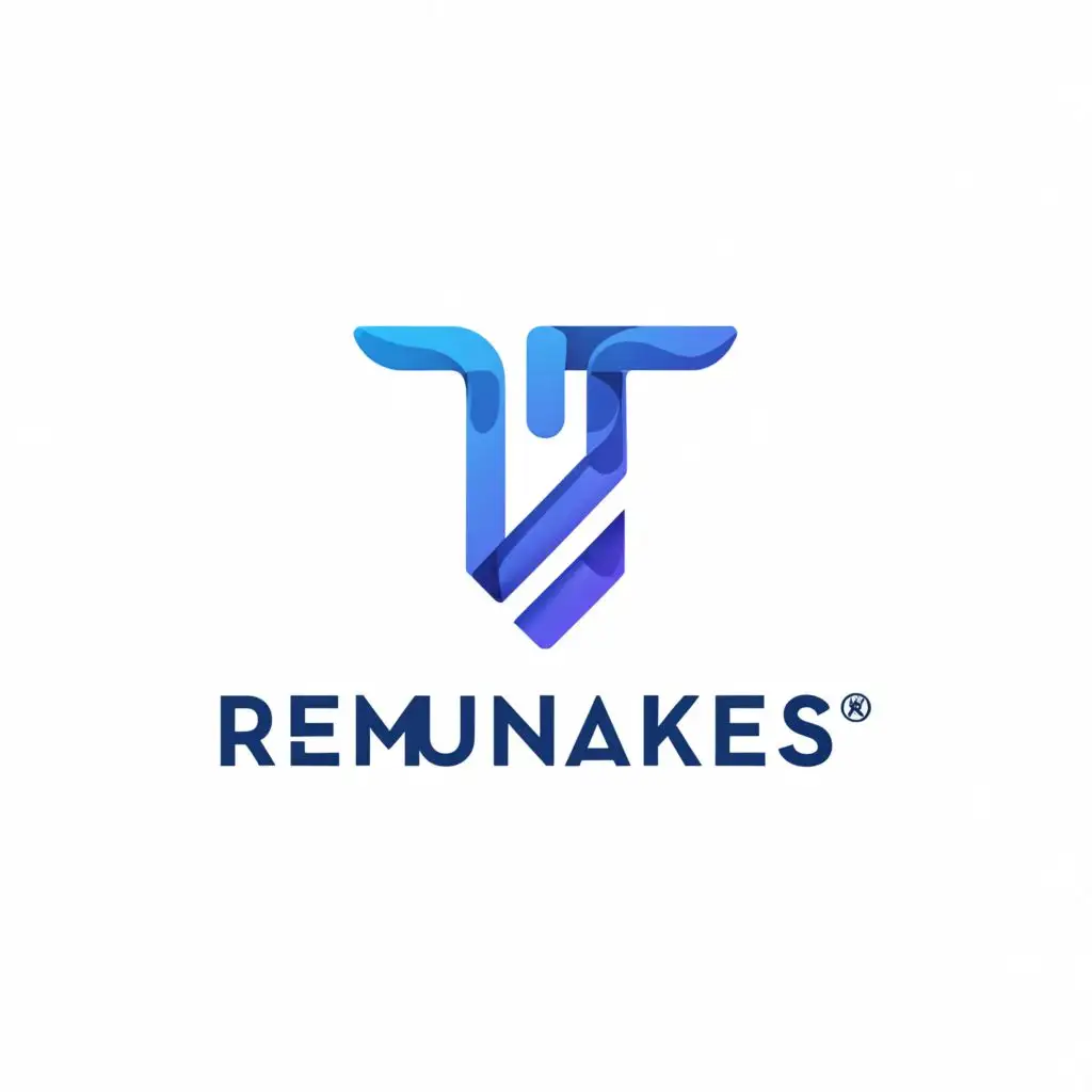 a logo design,with the text "REMUNAKES", main symbol:REMUNAKES, blue color,Minimalistic,be used in Religious industry,clear background