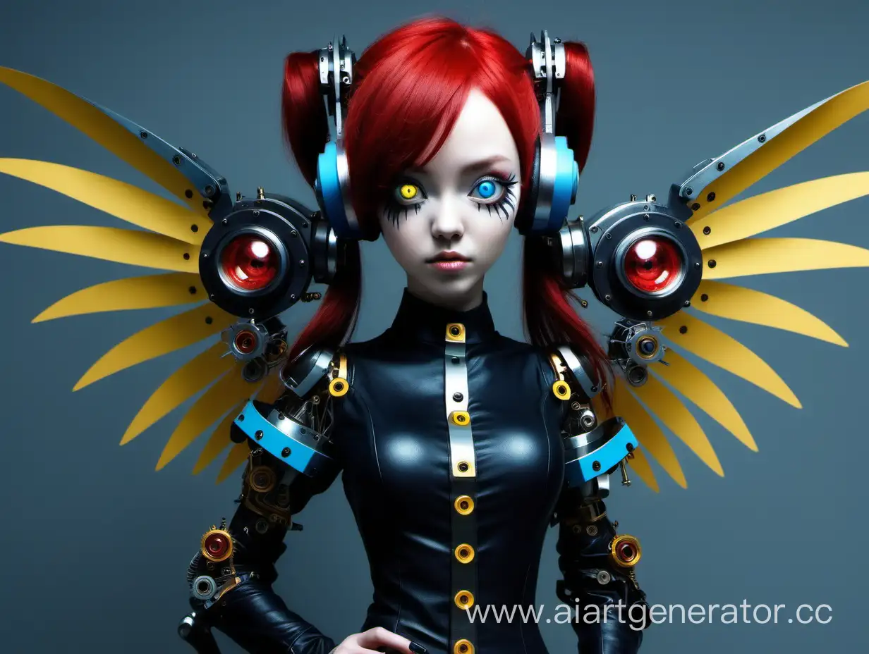 Cyberpunk-Girl-with-Biomechanical-Features-Black-with-Red-Hair-Mechanical-Ears-Tail-and-Wings