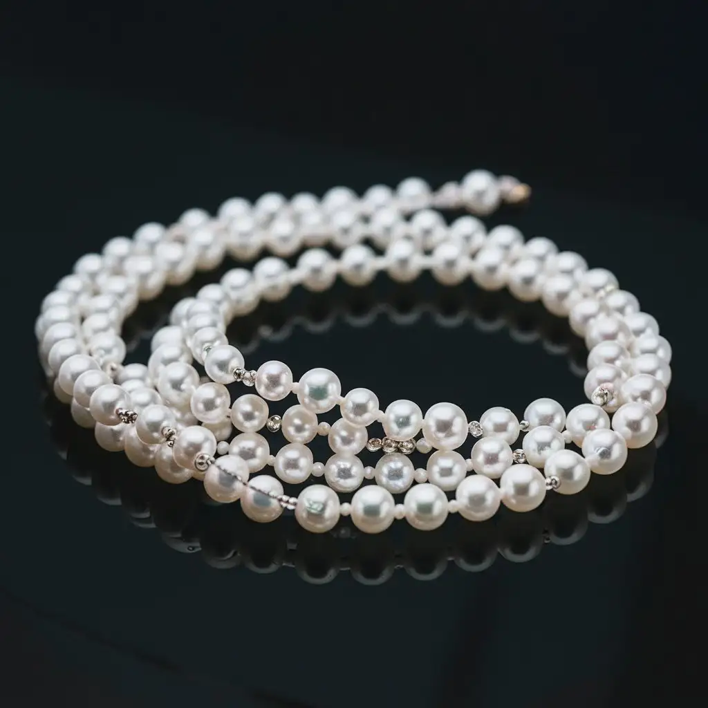 White beaded pearl necklace.