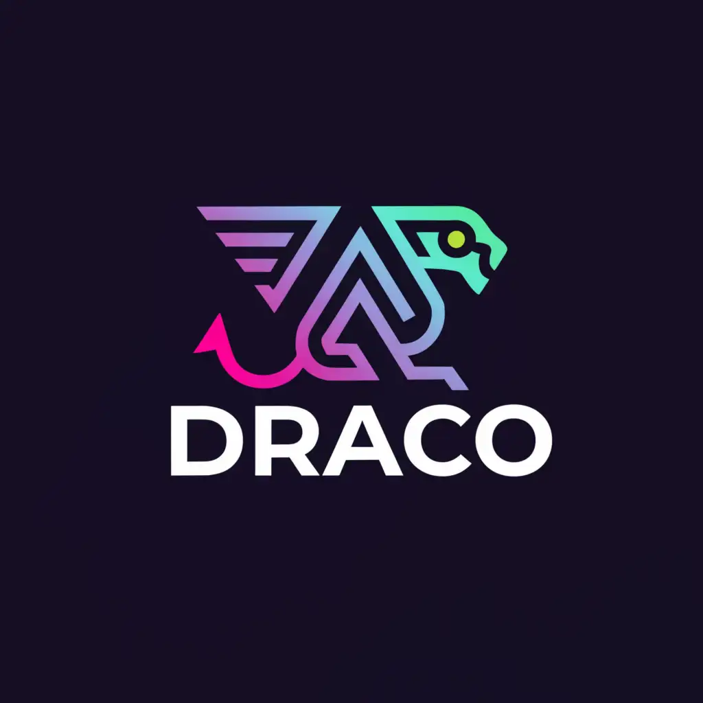 a logo design,with the text "Draco", main symbol:robotic dragon,Moderate,be used in Technology industry,clear background