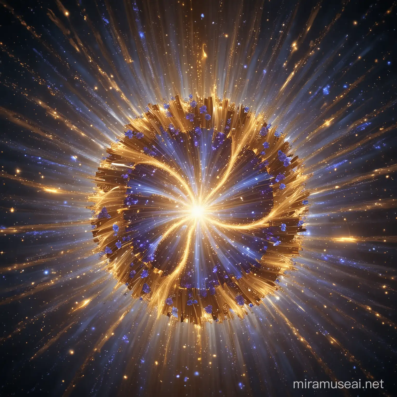 Vibrant Spiral Burst Dynamic 3D Explosion of Lights and Colors