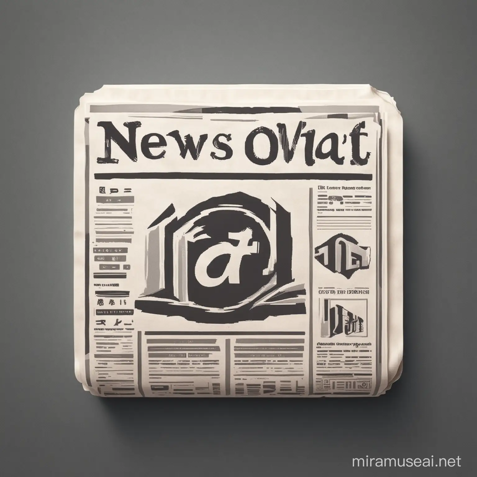News Application Icon with Newspaper Symbol