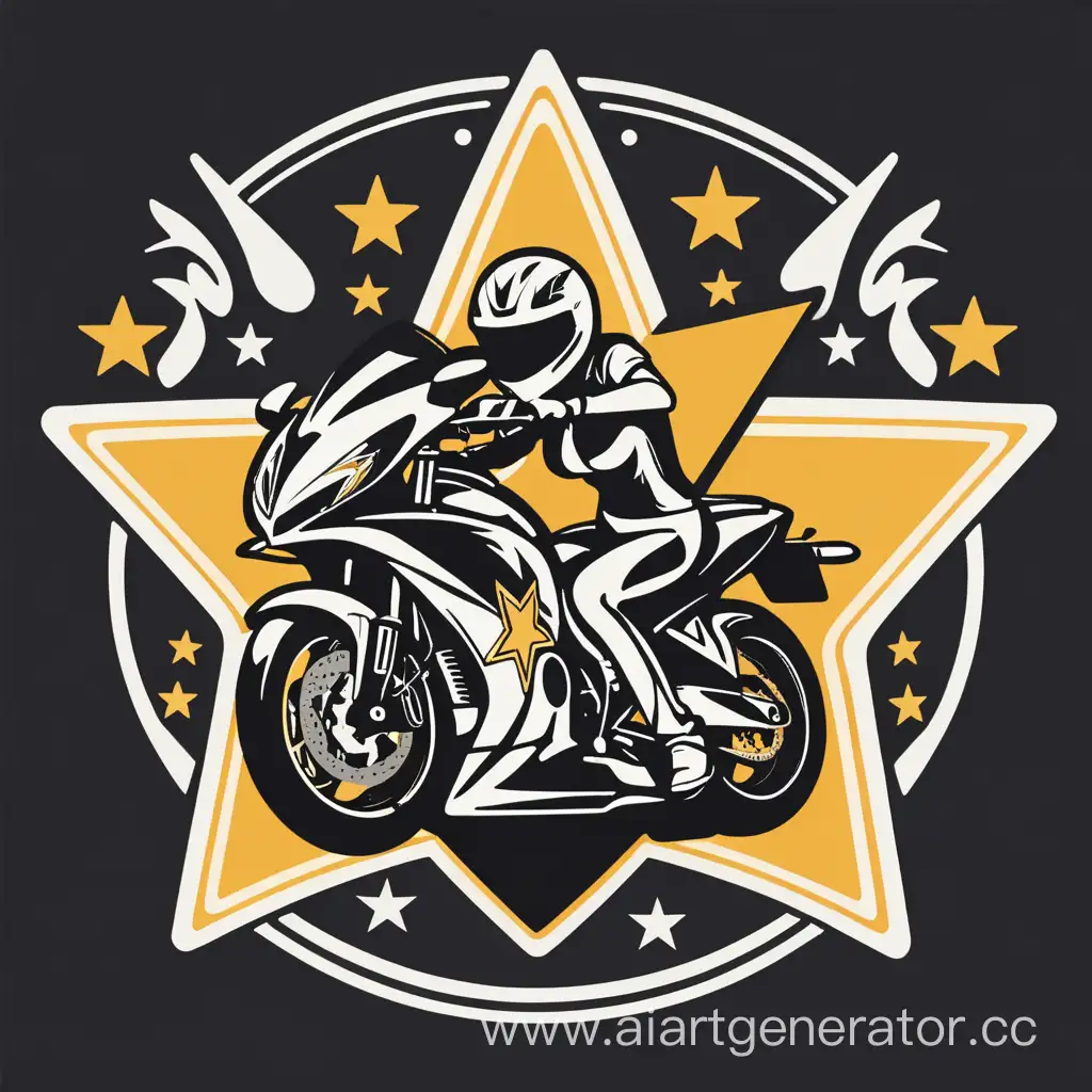 Moto-Stars-Emblem-Womens-Helmet-and-Sports-Motorcycle-with-Star-Design