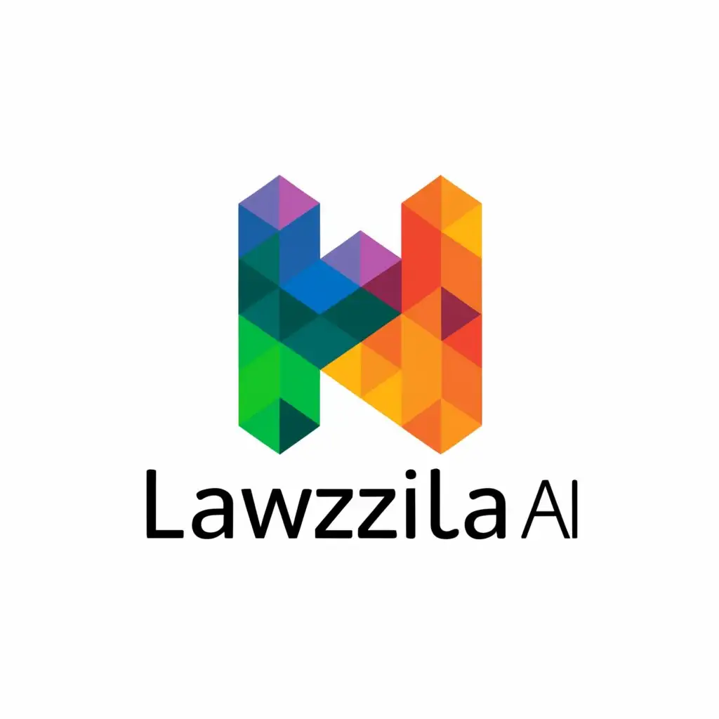 a logo design,with the text "lawzilla ai", main symbol:creative colorful geometric forms,Minimalistic,be used in Technology industry,clear background