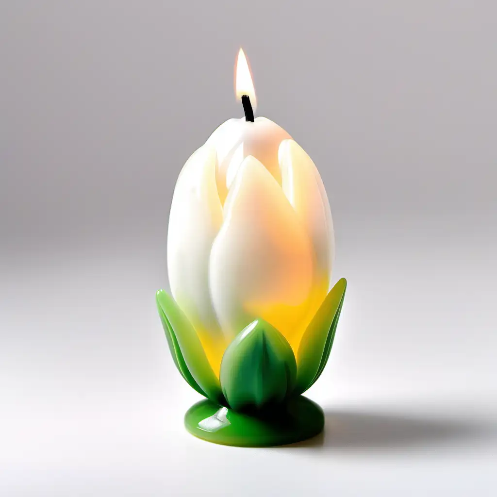 Elegant TulipShaped Electronic Candle on a Clean White Background