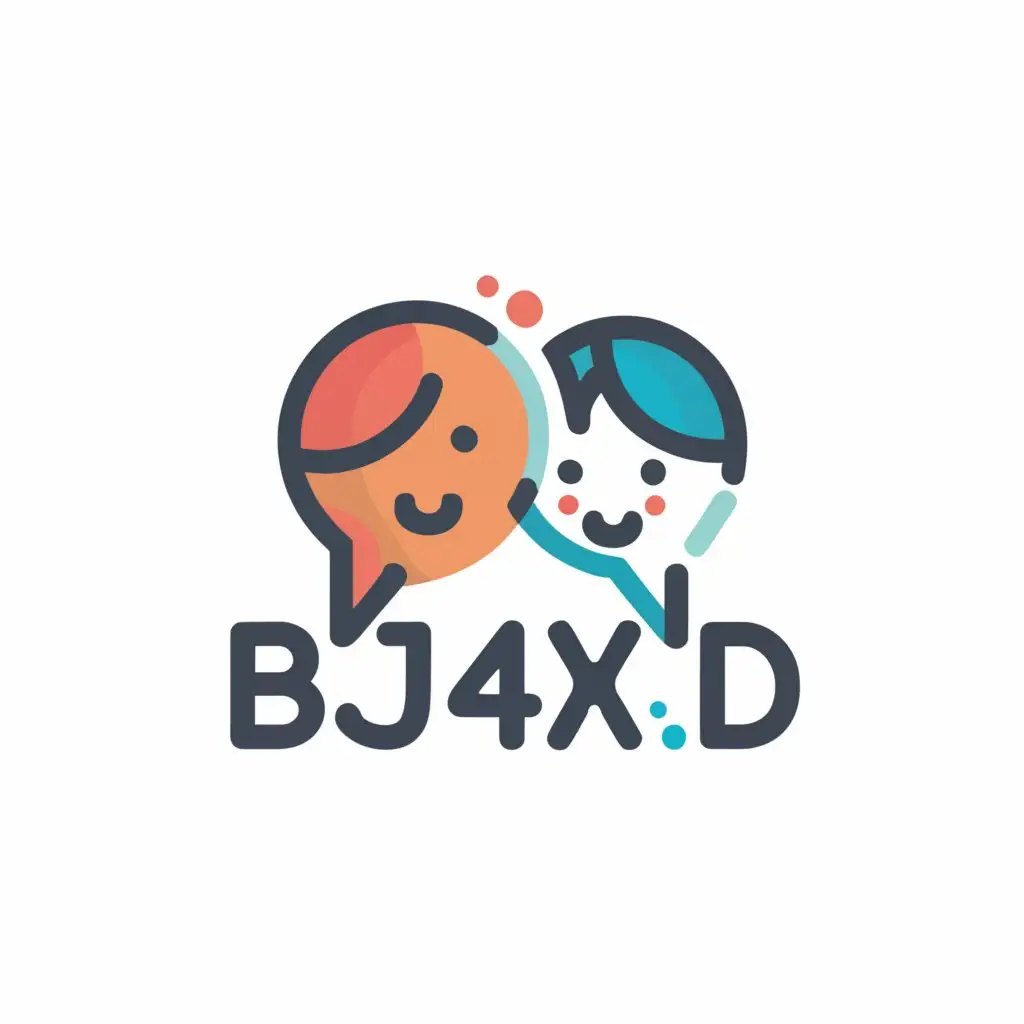 a logo design,with the text "bj4xd", main symbol:Girls Chat with Boys,Moderate,clear background