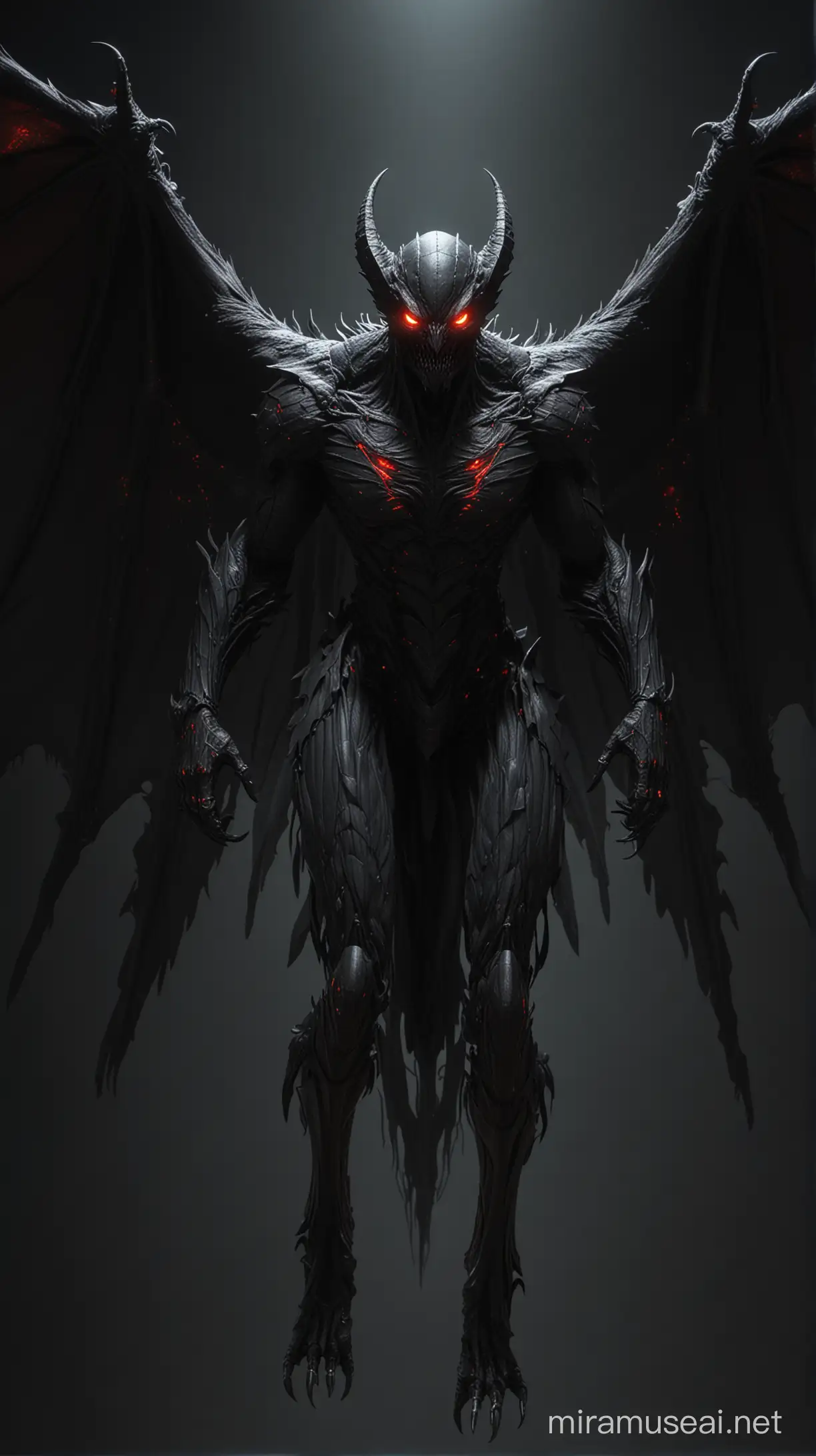Sinister BatWinged Insectoid Monster in HighResolution Art