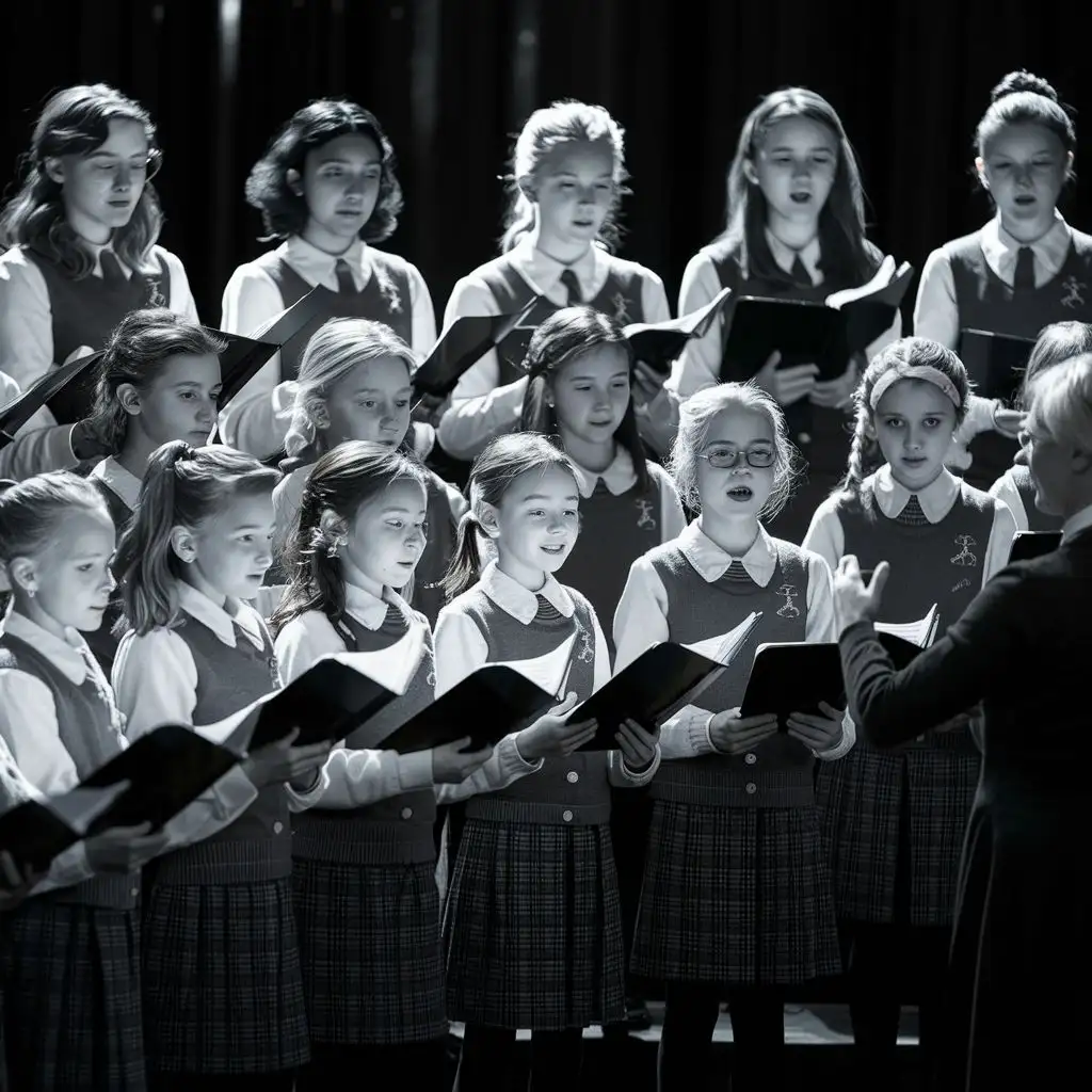 девочки в школьном хоре