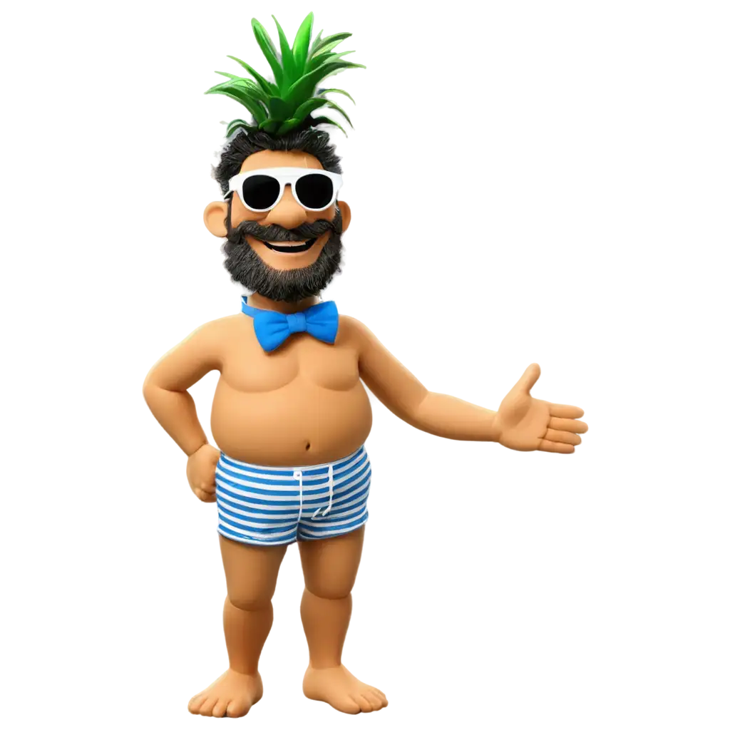 Michelin Bibendum puppet with sunglasses and tropical swimming short