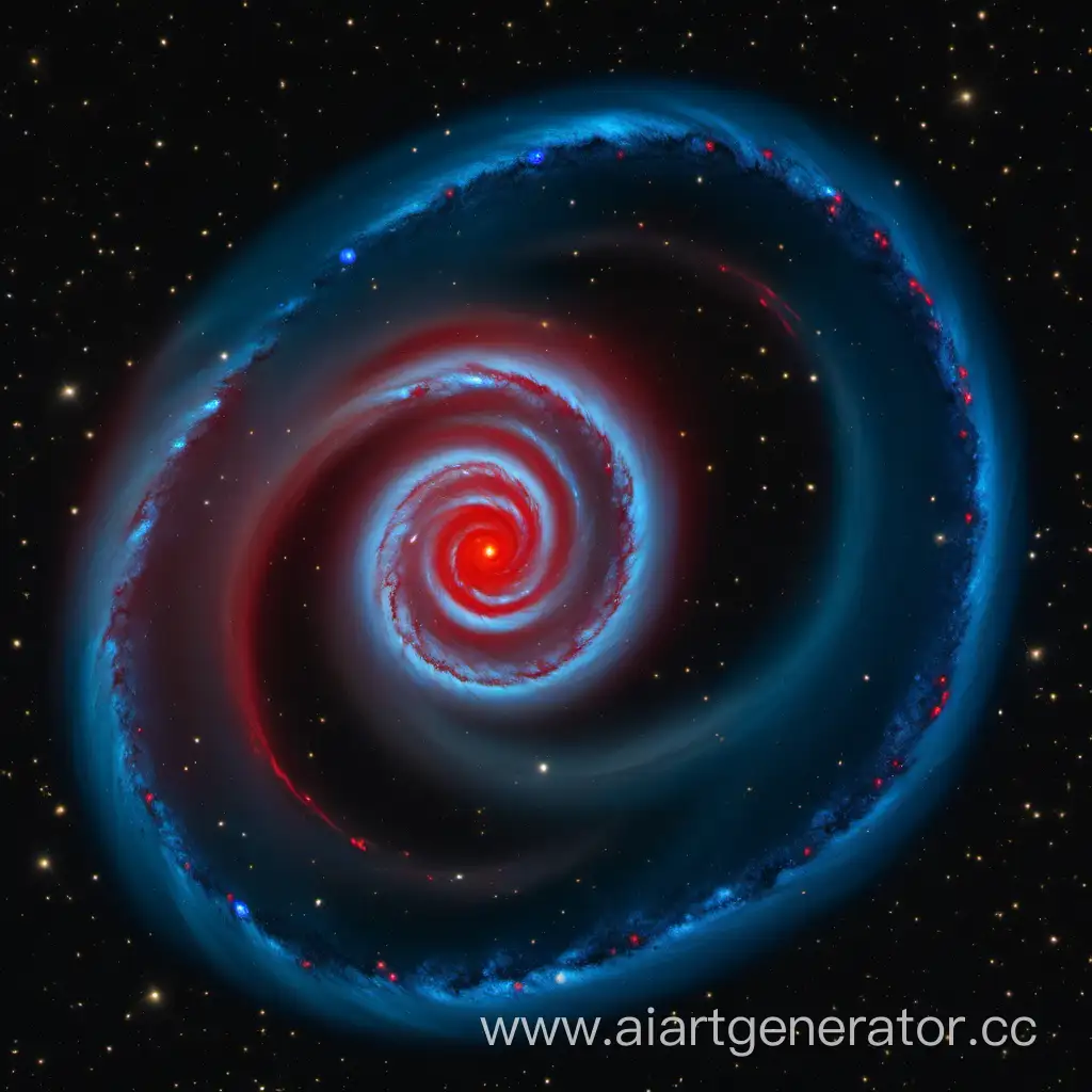 Cosmic-Whirls-Blue-and-Red-Spiral-Galaxies-in-Harmony