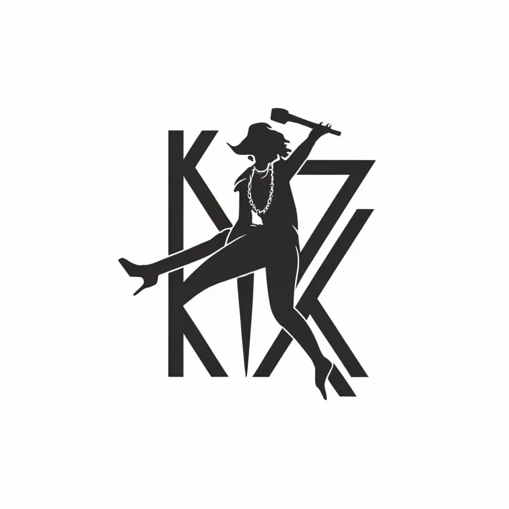 a logo design,with the text "KvK", main symbol:Woman Singer,Moderate,clear background