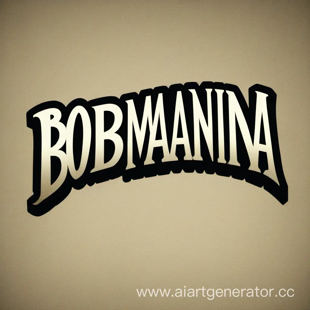 Текст "Bobmania" красивым необычным шрифтом на нейтральном фоне