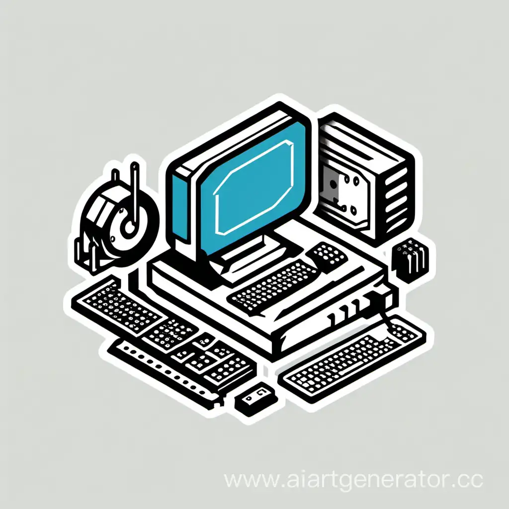 логотип для сайта компьютеров и комплектующих, содержащий небольшое количество элментов