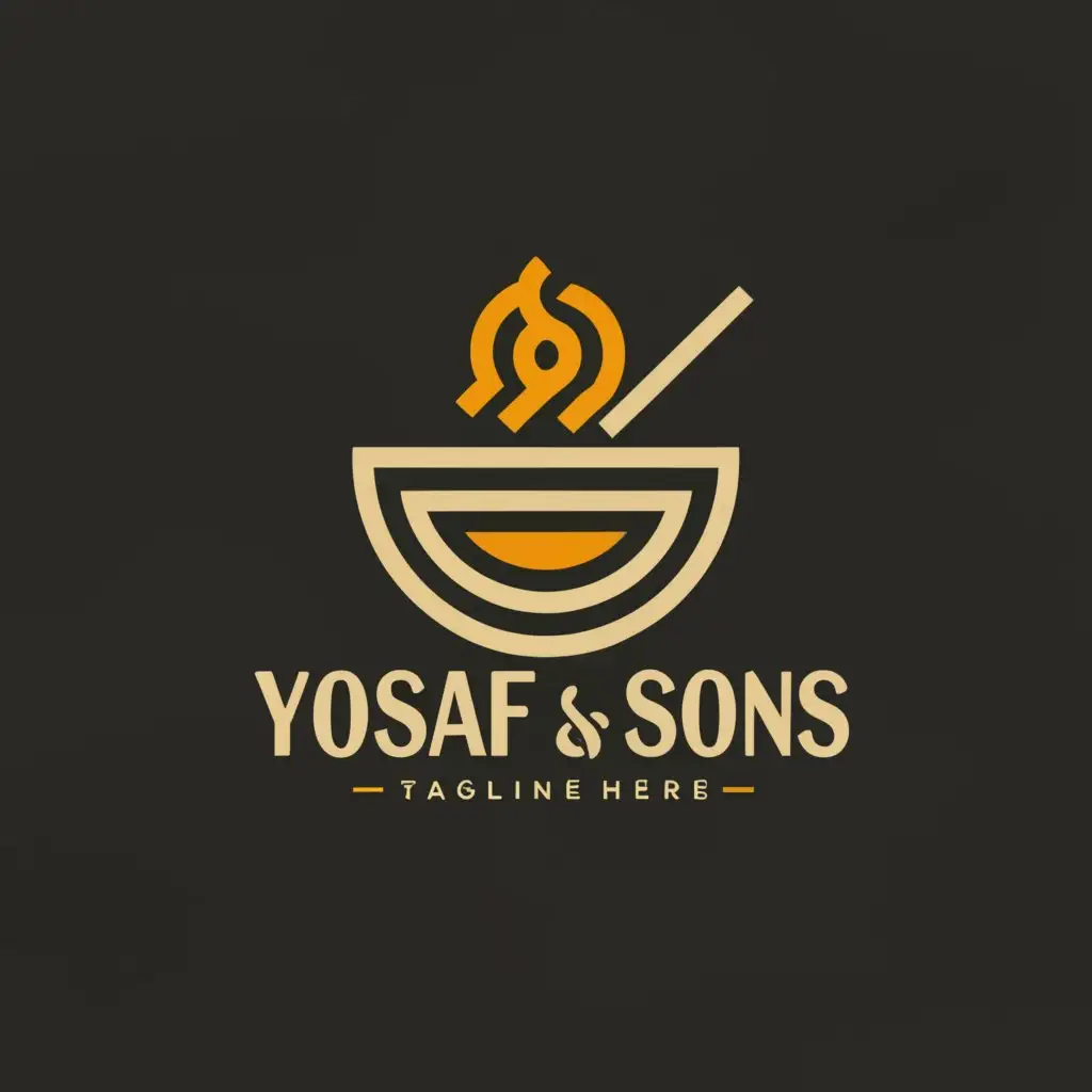 a logo design,with the text "yousaf & sons", main symbol:food,Moderate,be used in Restaurant industry,clear background