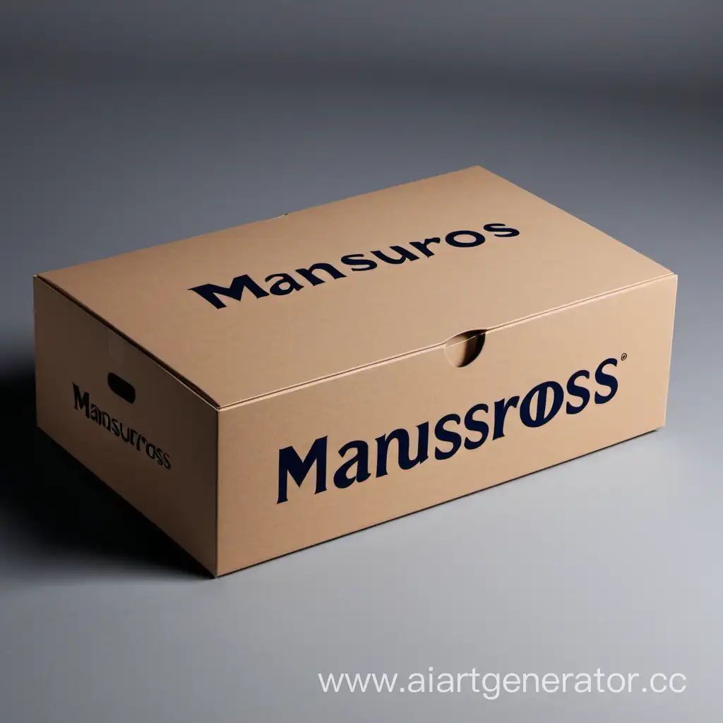 Коробка с под обуви под брендом "mansurcross" название бренда должно быть различимо на коробке