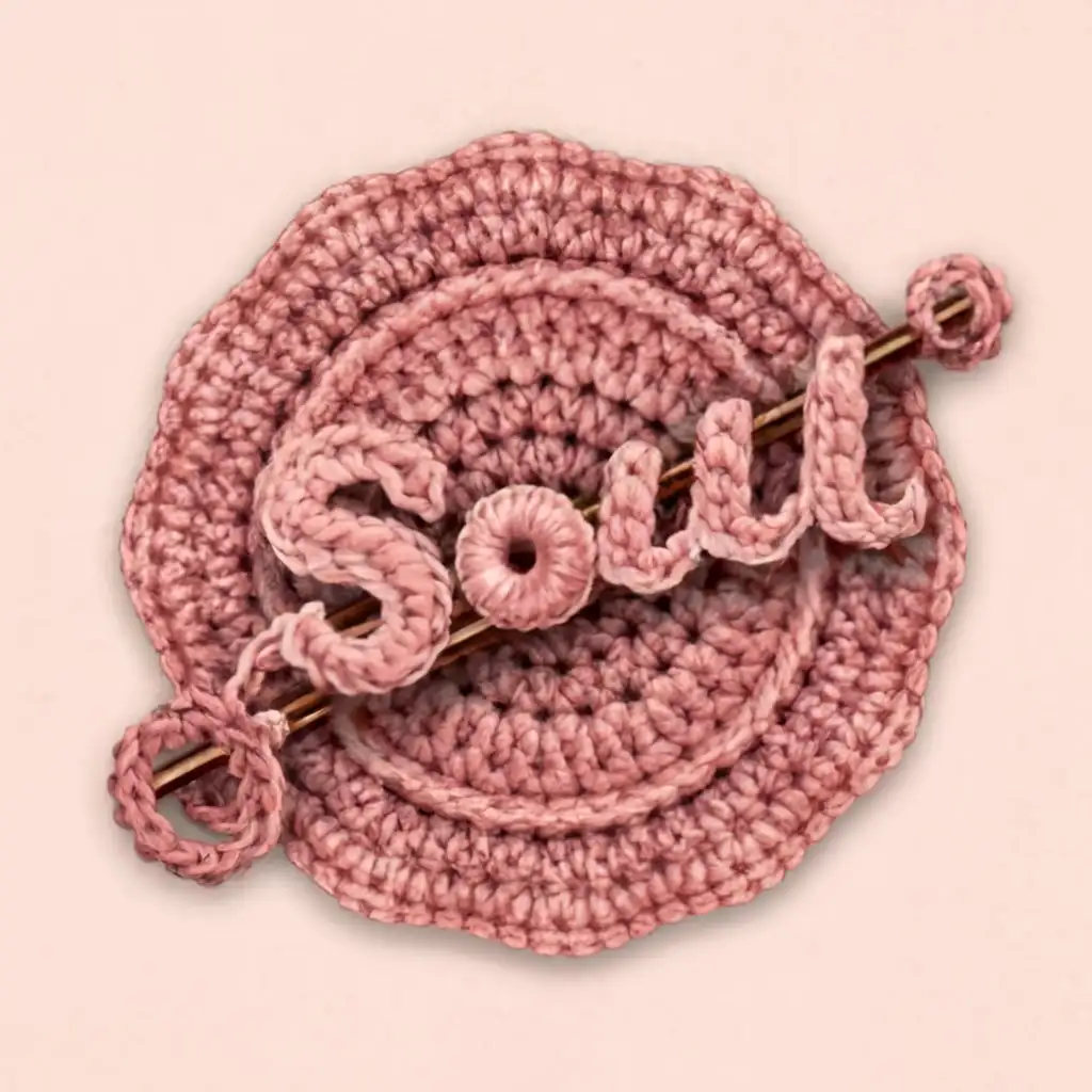 LOGO-Design-For-Soul-Pink-Crochet-Ball-and-Needle-Motif