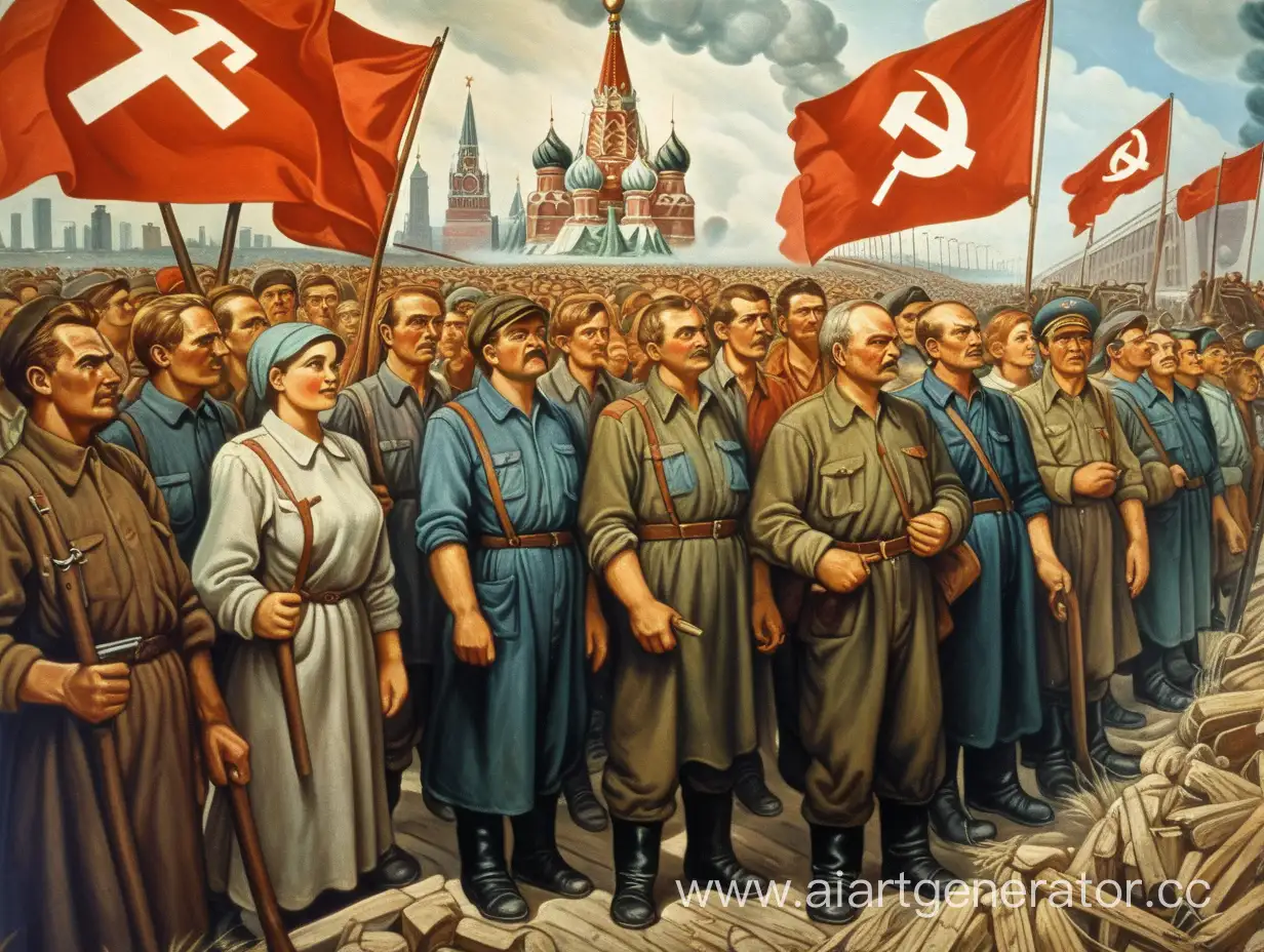 Peasants-and-Workers-Empowering-the-Soviets-Socialist-Realism-Painting