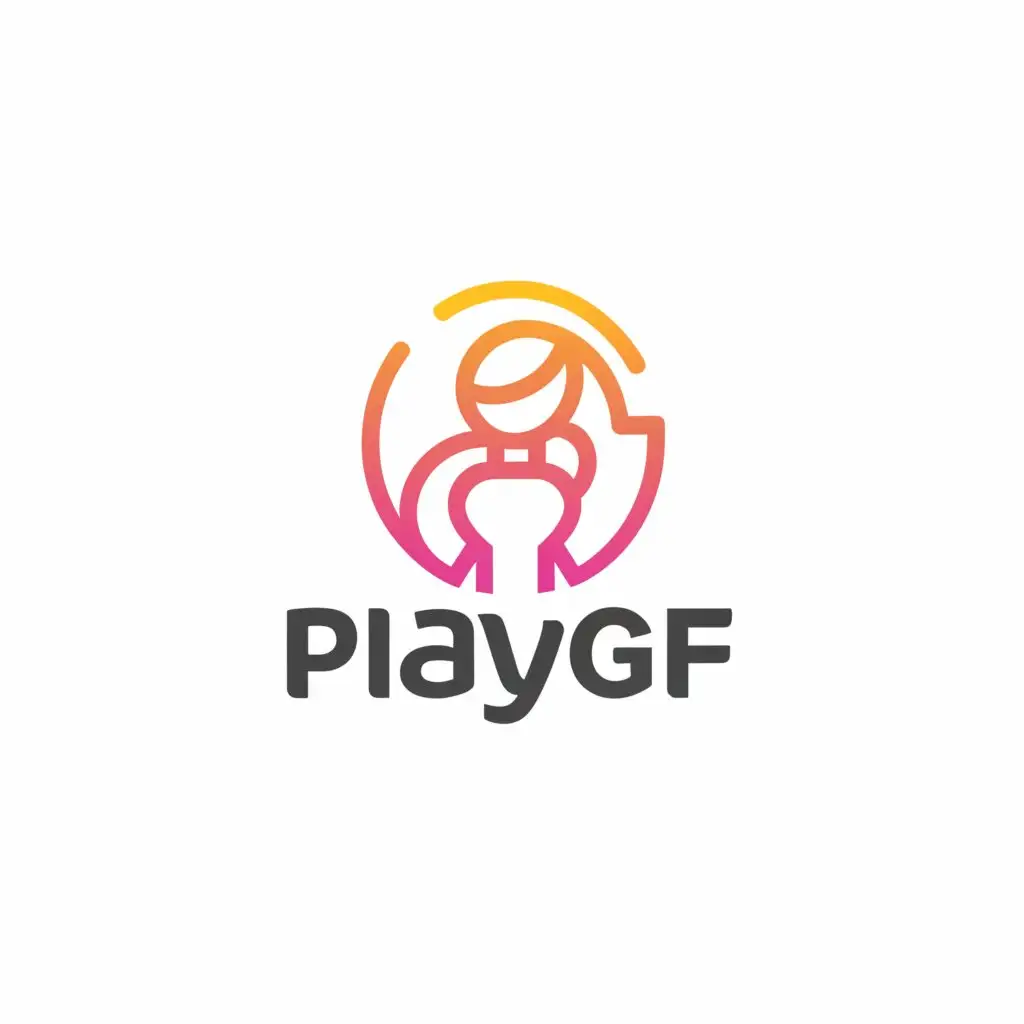 a logo design,with the text "playgf", main symbol:cam girl,Moderate,clear background