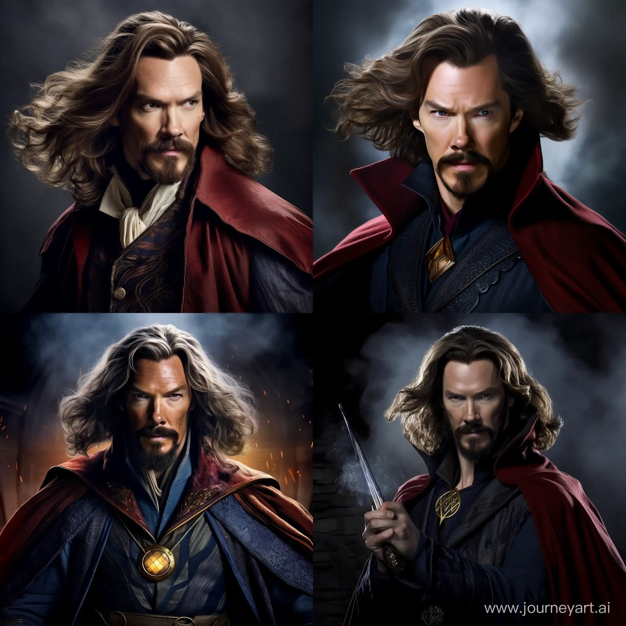 Benedict-Cumberbatch-Embraces-Doctor-Strange-Persona-with-Long-Wavy-Hair-and-Goatee