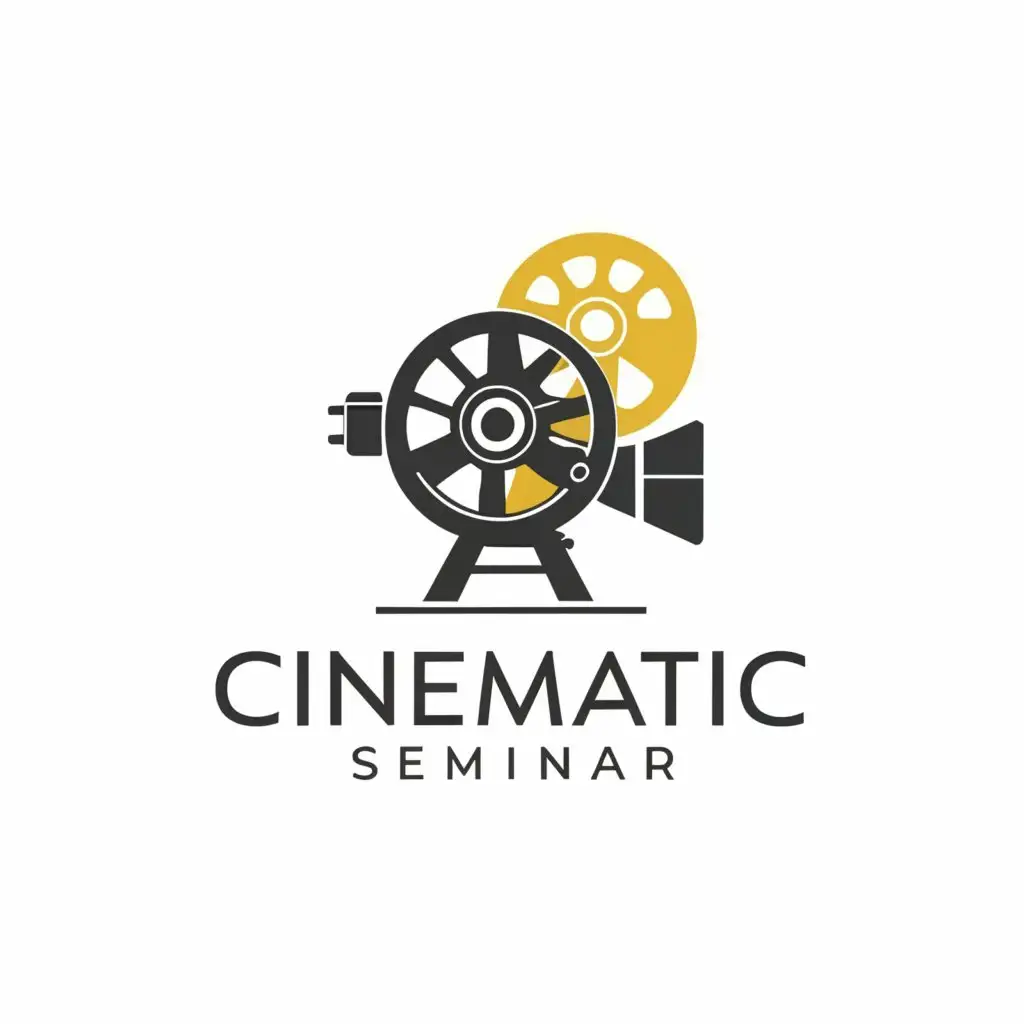 a logo design,with the text "CINEMATIC SEMINAR", main symbol:A proyektor,Moderate,be used in Events industry,clear background