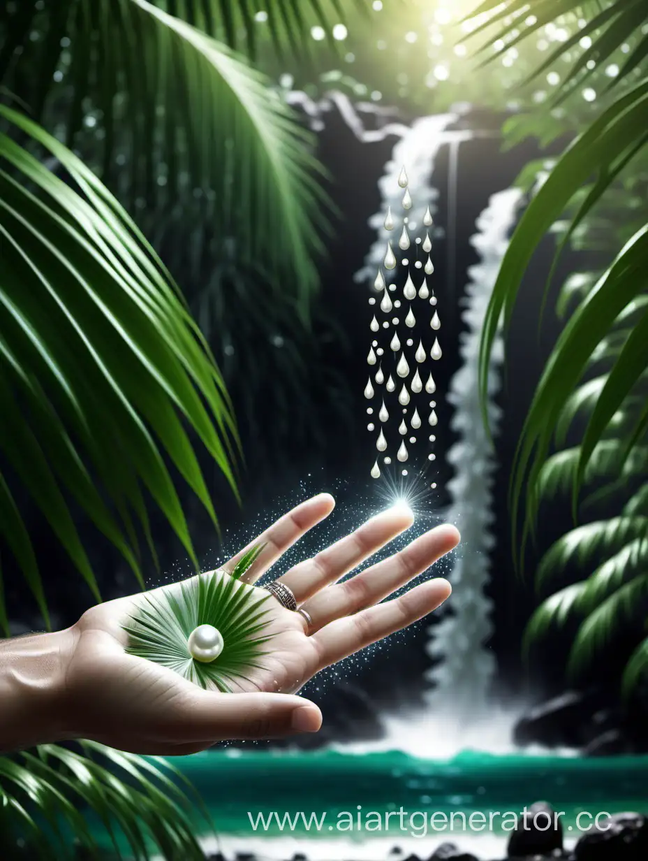Serene-Waterfall-Scene-with-Sparkling-Pearl